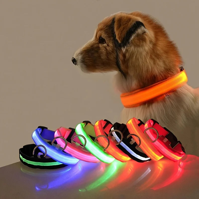 Nylon LED Luminous Fluorescent Pet Dog Collar