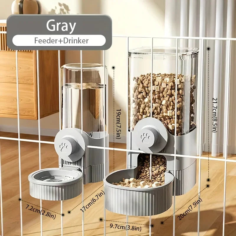 Pet Hanging Water Dispenser & Feeder Bowl