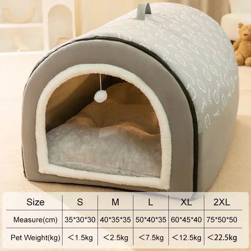 Winter Warm Detachable Pet Sleeping Bed House