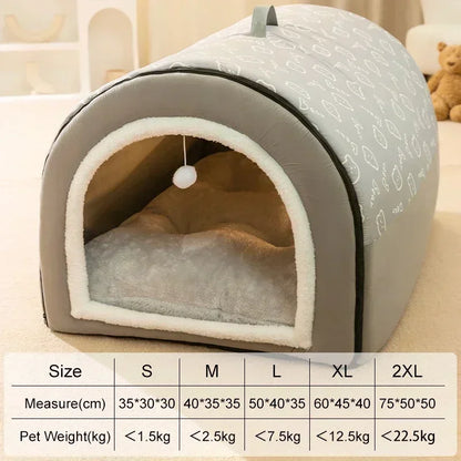 Winter Warm Detachable Pet Sleeping Bed House