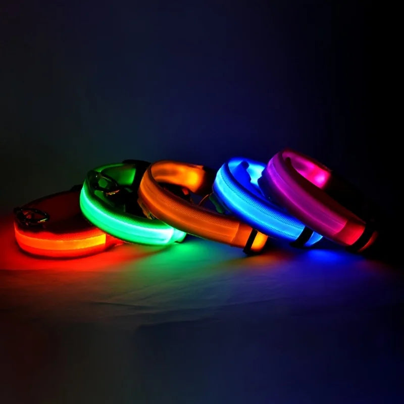 Nylon LED Luminous Fluorescent Pet Dog Collar