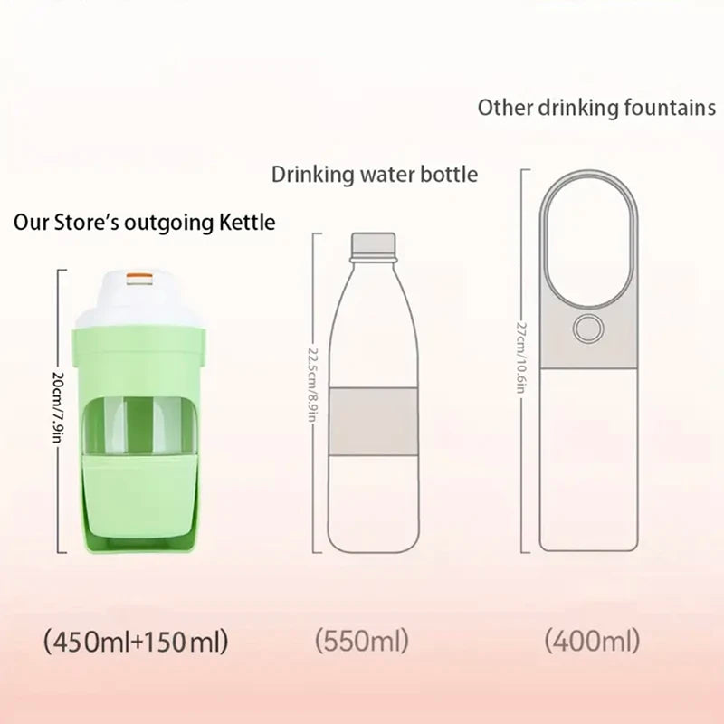 Foldable 2-in-1 Pet Outdoor Drinking Food Feeder Bottle