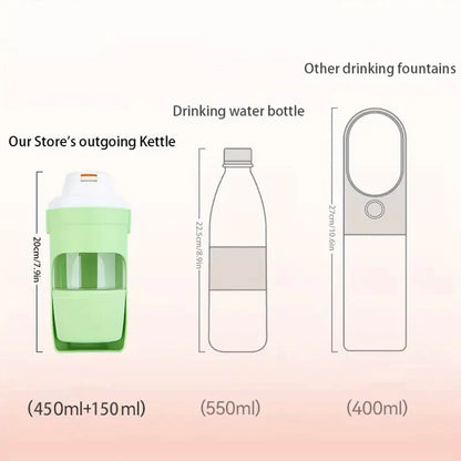 Foldable 2-in-1 Pet Outdoor Drinking Food Feeder Bottle