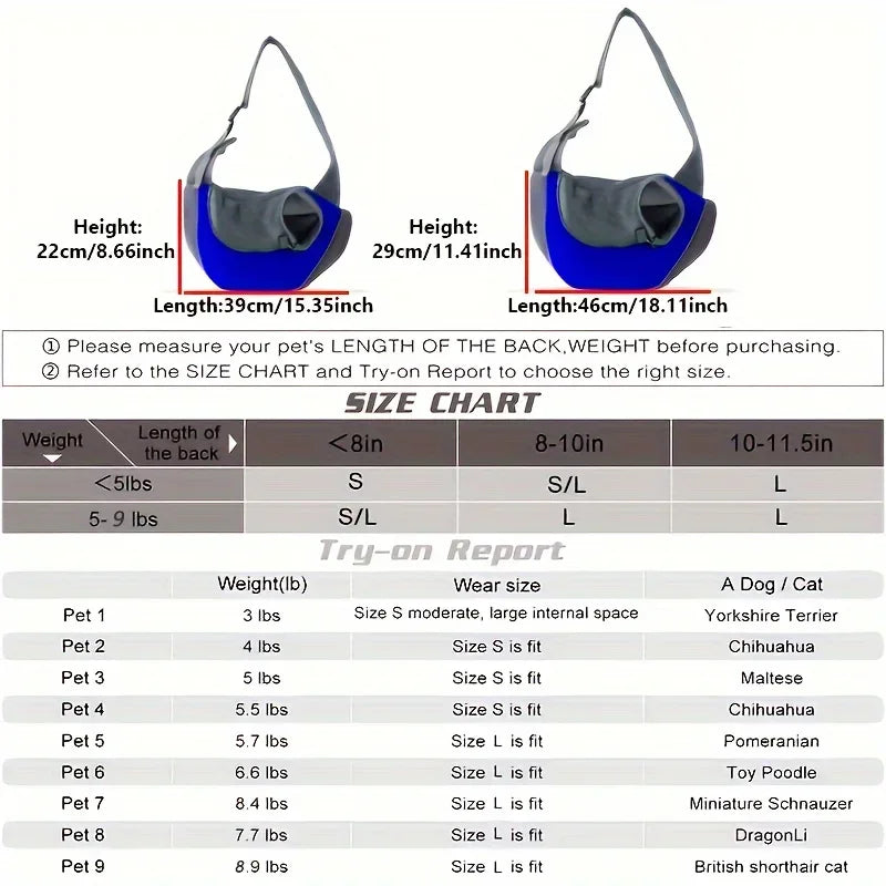 Pet Sling Carrier Crossbody Bag