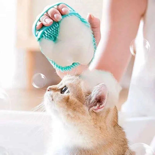 Silicone Dog Bath Massage Gloves Brush.