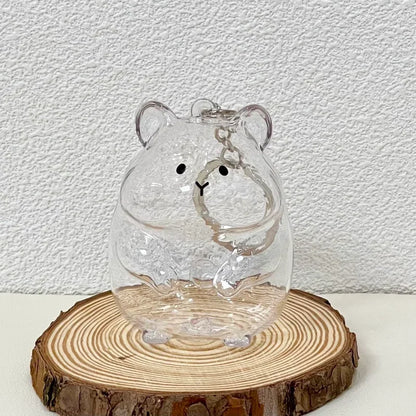 Hamster Fur Storage Keychain Cute Pet Shaped