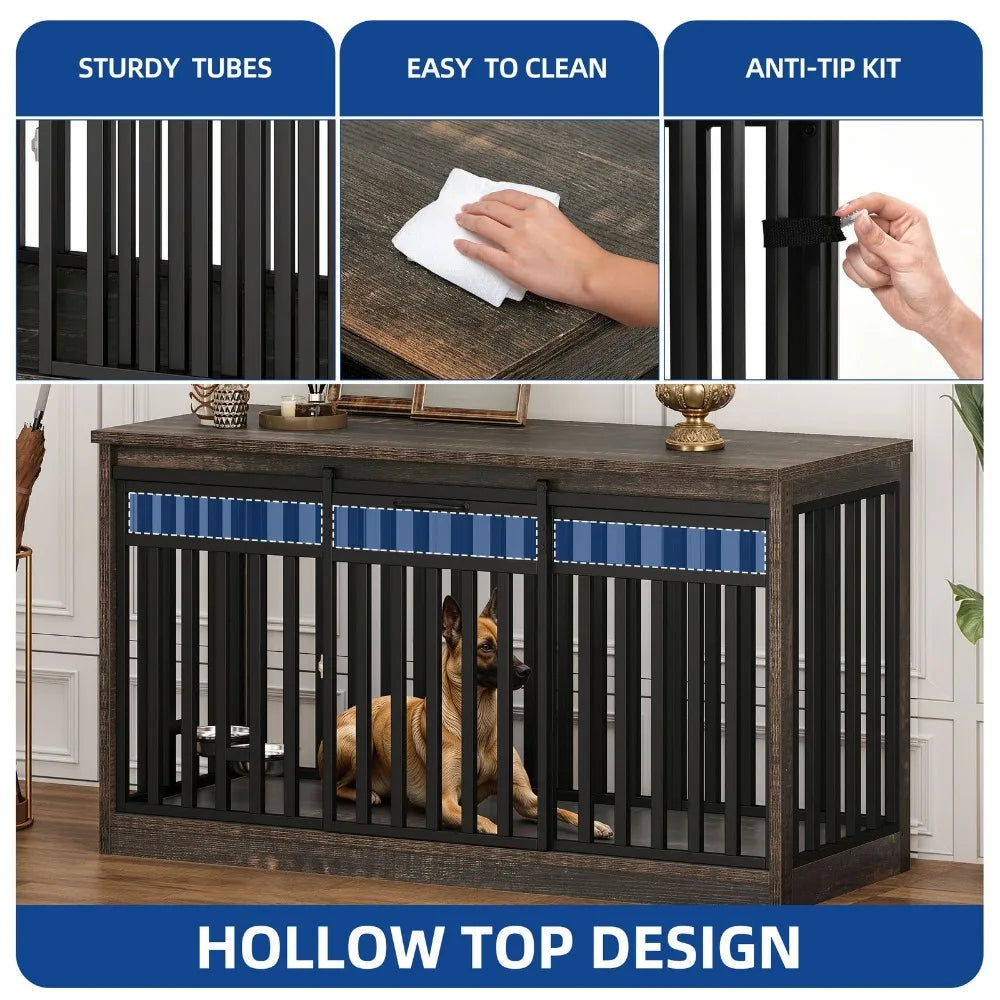 Heavy Metal Kennel with Sliding Door