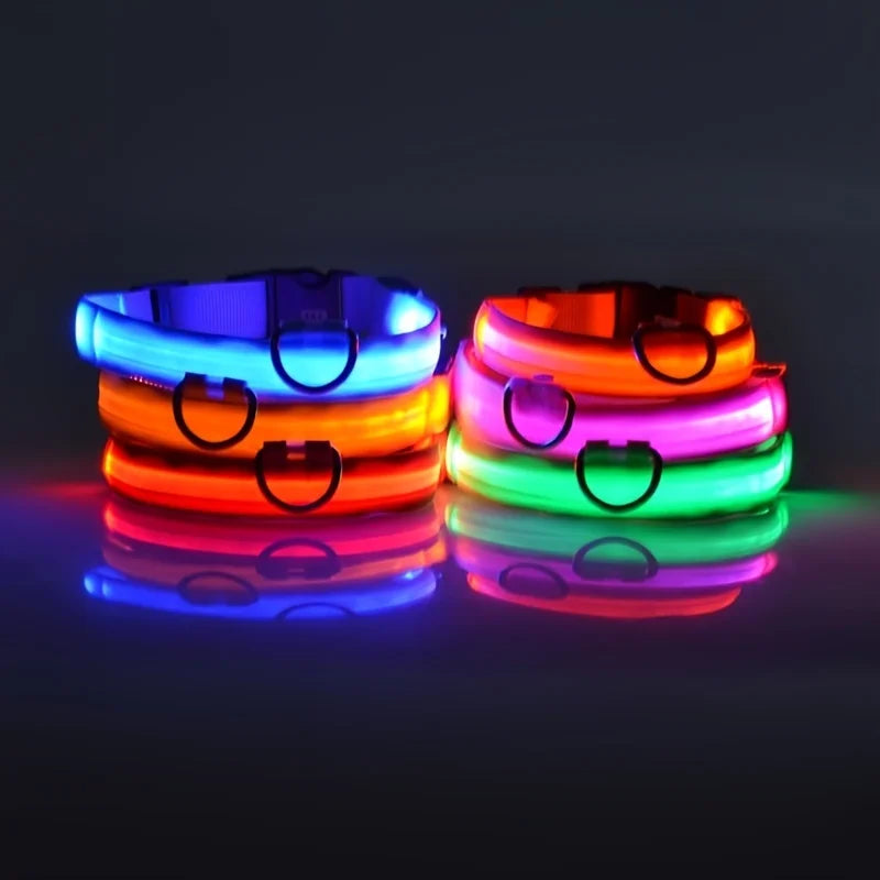 Nylon LED Luminous Fluorescent Pet Dog Collar