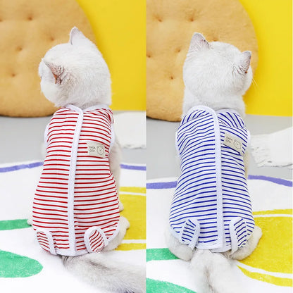Striped Cat Sterilization Cat Suit