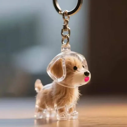 Cute Dog Hair Storage Capsule Keychain