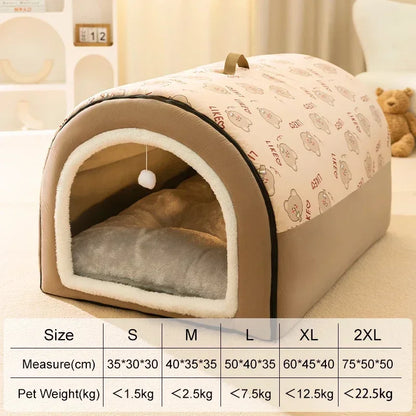 Winter Warm Detachable Pet Sleeping Bed House