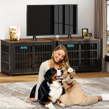 Dog Crate Furniture with Casters