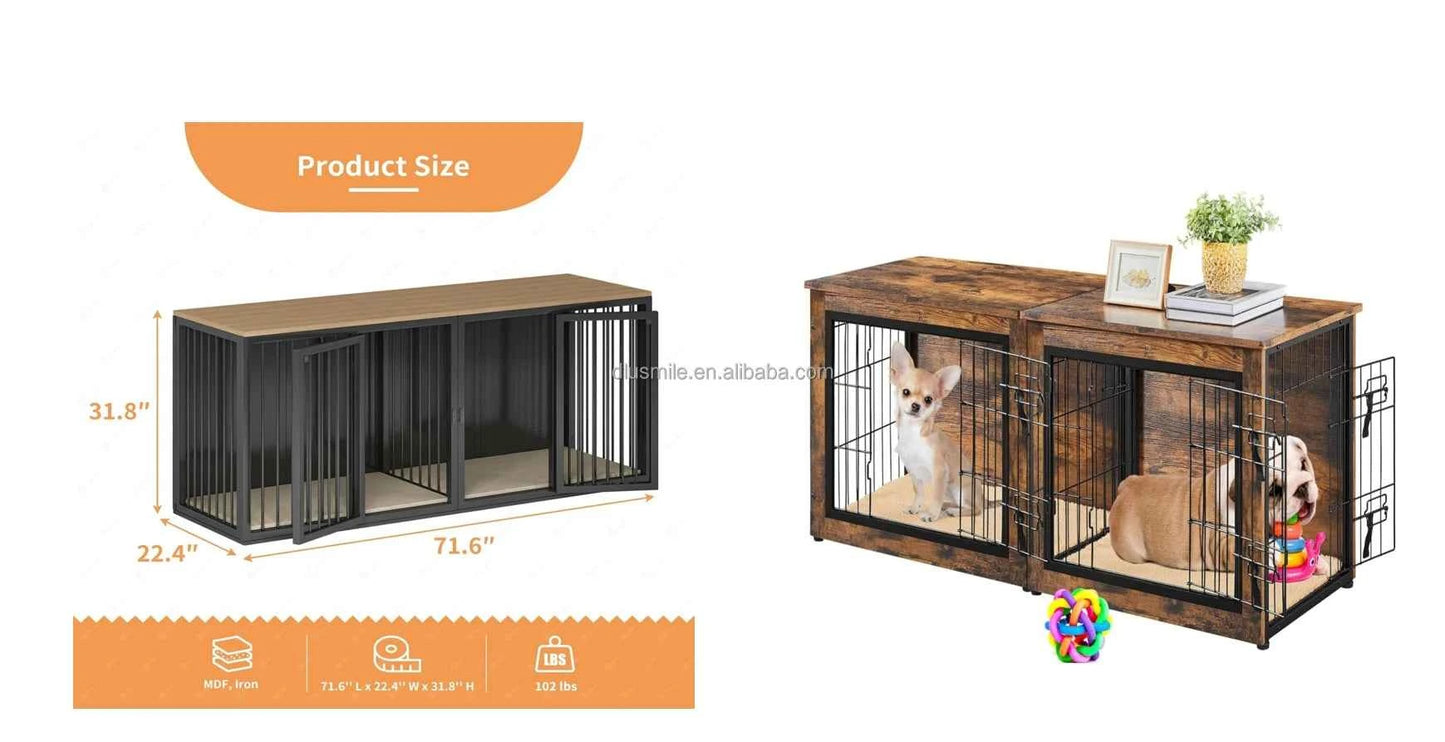 Customizable Wooden Pet Carrier Furniture Furniture Style Dog Crate End Table Hidden Box Furniture
