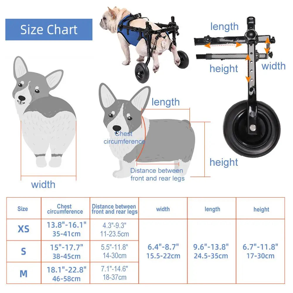 Adjustable Pet Rehabilitation Walking Wheelchair