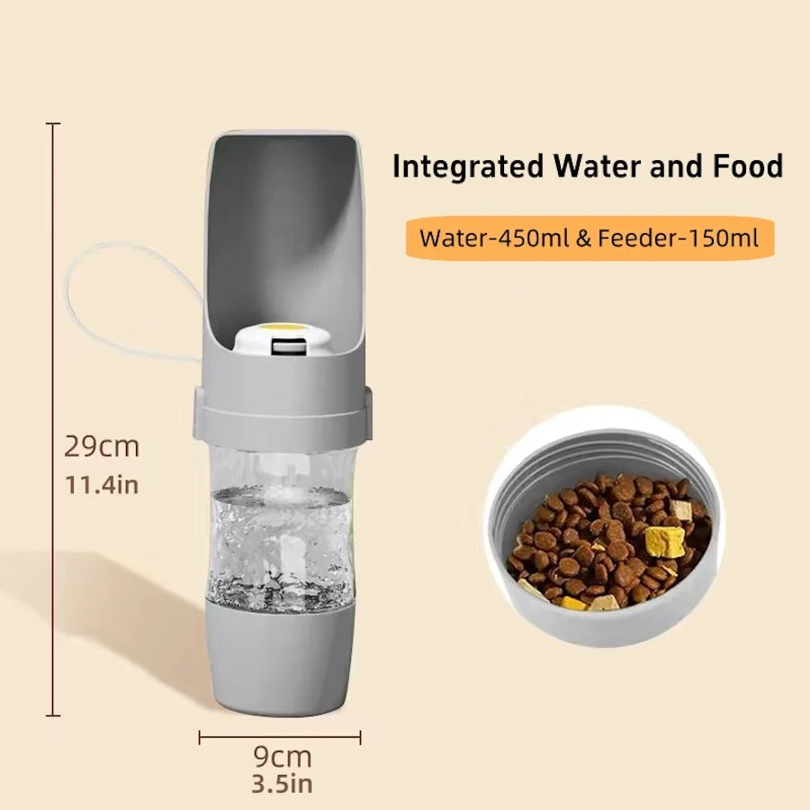 2-in-1 Food & Water Travel Feeder