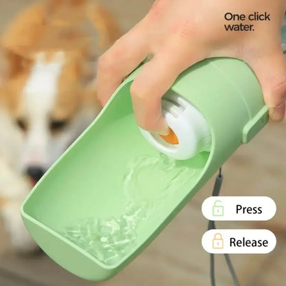 Foldable 2-in-1 Pet Outdoor Drinking Food Feeder Bottle