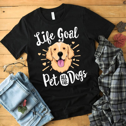 Life Goal Pet All The Dogs Printed T Shirt