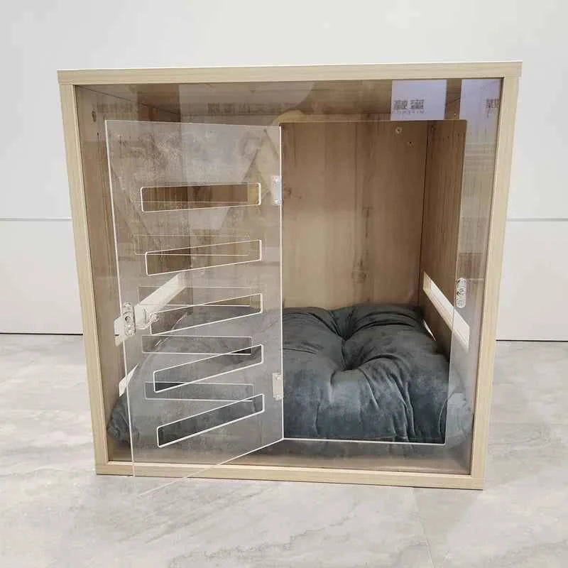 Heavy Duty Dog Crate Furniture Solid Wood Puppy Pet Cages Crates for Large Dogs Modern Indoor Wooden Dog Crate Kennel House