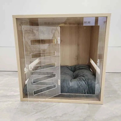 Heavy Duty Dog Crate Furniture Solid Wood Puppy Pet Cages Crates for Large Dogs Modern Indoor Wooden Dog Crate Kennel House