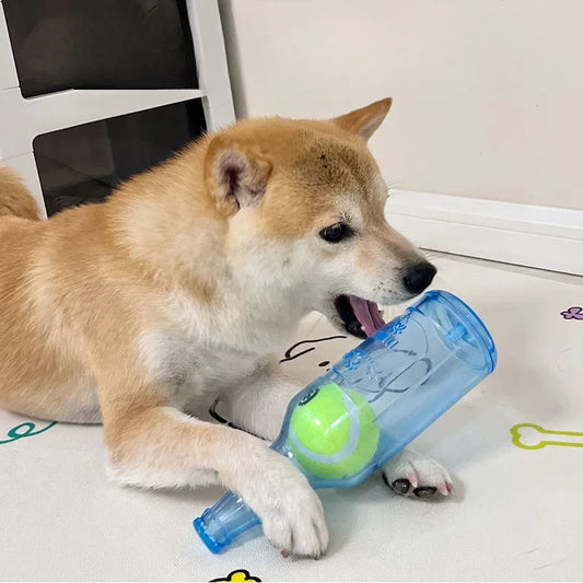 Squeaky Silicone Beer Bottle with Tennis Ball