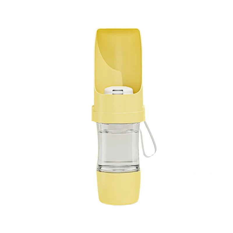 Foldable 2-in-1 Pet Outdoor Drinking Food Feeder Bottle