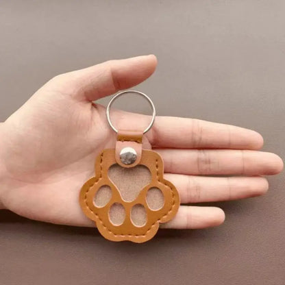 PU Leather Pet Hair Memorial Keychain