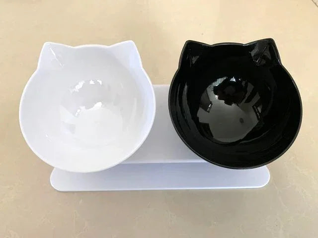 Non-Slip Double Bowl With Stand