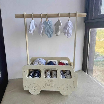 Pet Clothes Rack Multifunctional Wooden Simple Baby Shower Basket Pet Hanger Dog Wardrobe for Living Room Shoes Entryway Hats