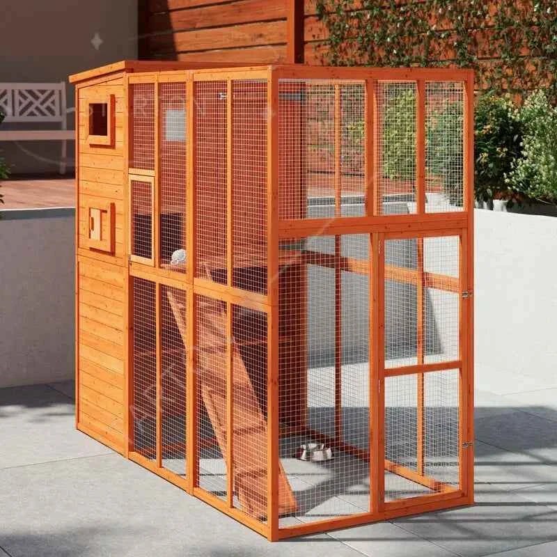 Hot Sale Pet Cage Cat House Cages Wooden Large Cheap Animal Outdoor Solid Wood Pet Villa Houses Furniture