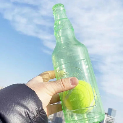 Squeaky Silicone Beer Bottle with Tennis Ball