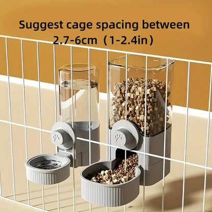 Pet Hanging Water Dispenser & Feeder Bowl