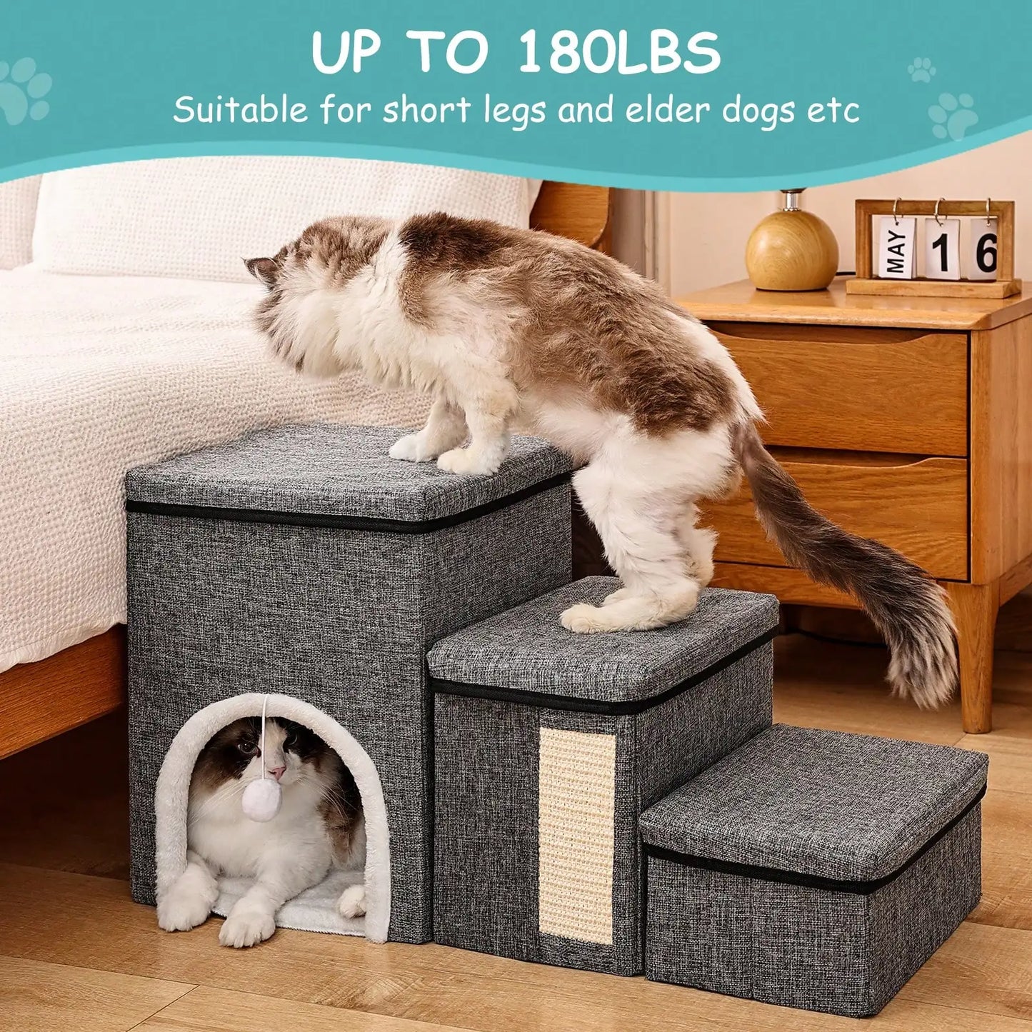 Stairs For Small Dogs With Storage And Condo