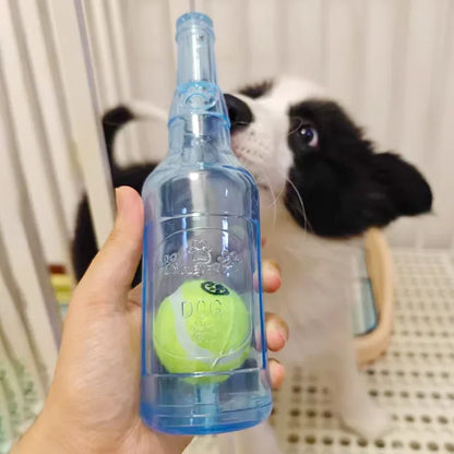 Squeaky Silicone Beer Bottle with Tennis Ball
