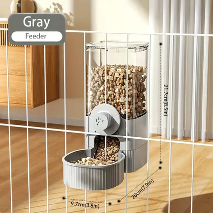 Pet Hanging Water Dispenser & Feeder Bowl