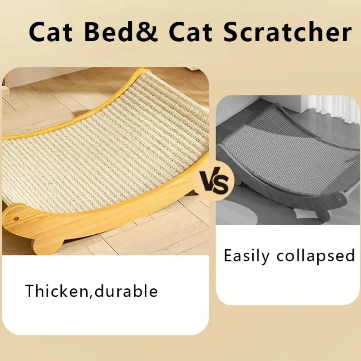 Multifunction Detachable Cat Bed & Scratch Board