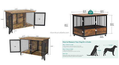 Customizable Wooden Pet Carrier Furniture Furniture Style Dog Crate End Table Hidden Box Furniture