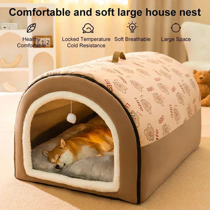 Winter Warm Detachable Pet Sleeping Bed House