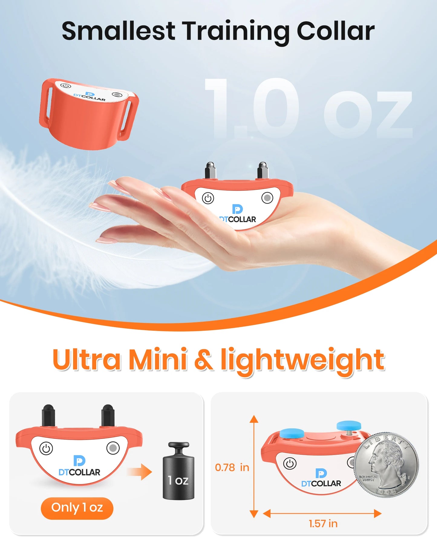 1000m Range Ultra-Small Cat Training Collar