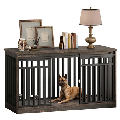 Heavy Metal Kennel with Sliding Door