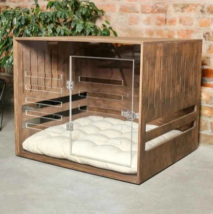 Heavy Duty Dog Crate Furniture Solid Wood Puppy Pet Cages Crates for Large Dogs Modern Indoor Wooden Dog Crate Kennel House
