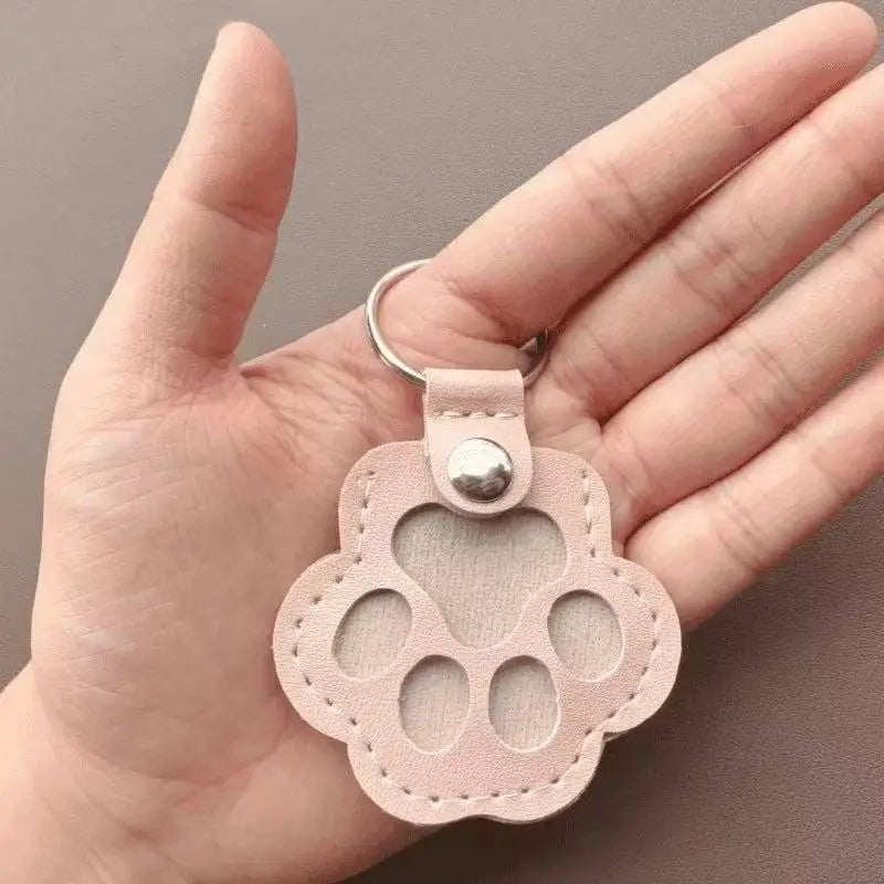 PU Leather Pet Hair Memorial Keychain