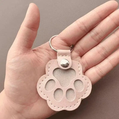 PU Leather Pet Hair Memorial Keychain