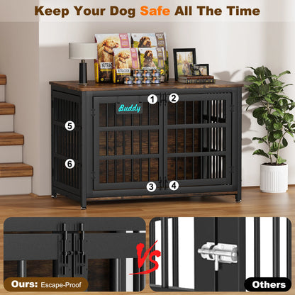 Dog Crate Furniture with Casters
