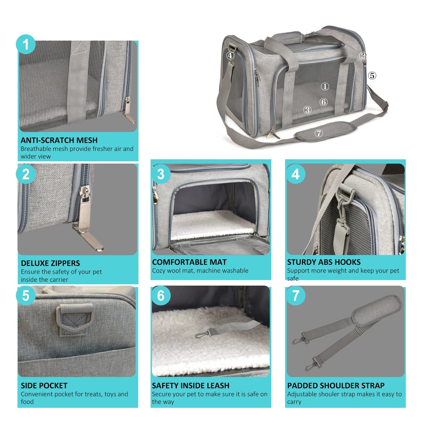 Dog Carrier Bag Soft-Side Backpack