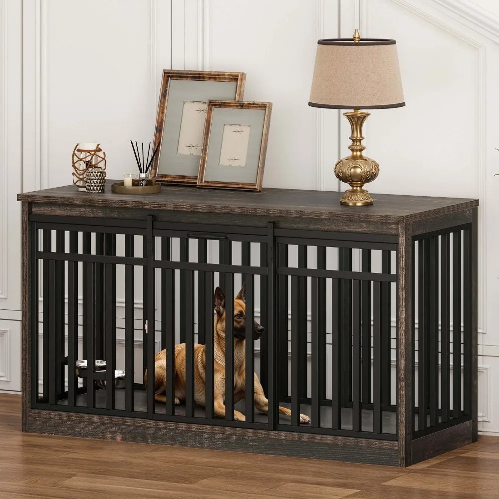 Heavy Metal Kennel with Sliding Door