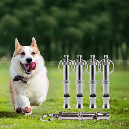 Adjustable Sound Pitch Dog Whistle With Keychain