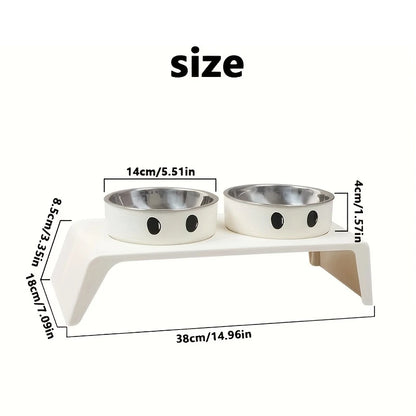Raised Stand with Double Stainless Steel Bowls