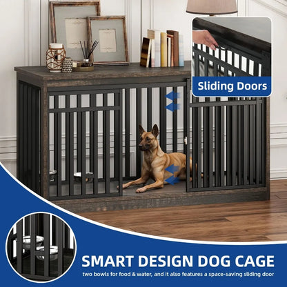 Heavy Metal Kennel with Sliding Door