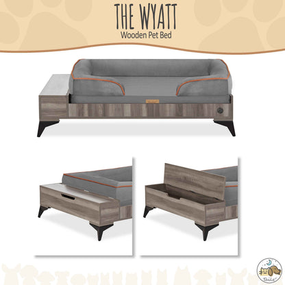 Wyatt Wooden Pet Bed with Mattress | Large to Extra Large Greenguard Gold Certified Dog Bed