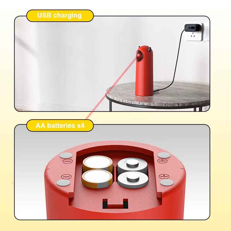 Automatic Cat Laser Toys Interactive Smart Teasing 360 Irregular Rotation Cat Exercise Sports Handheld Electronic Cat Toys